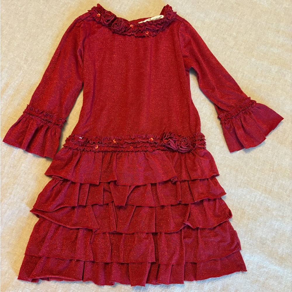 Rare Editions Red Ruffled Formal Dress